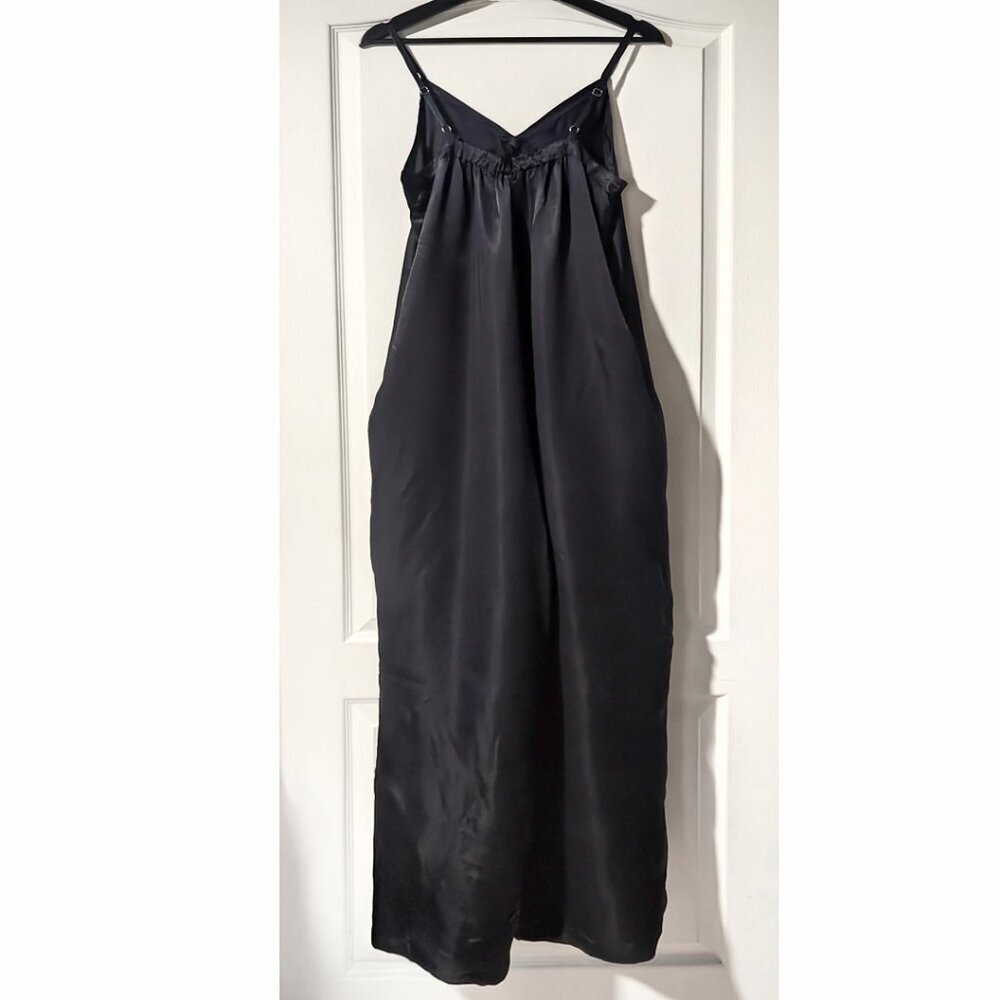 Athleta Black Satin Wide-Leg Slip Jumpsuit Pajama - Picture 4 of 16